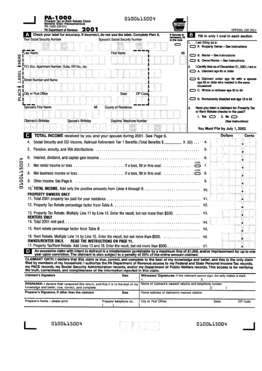 Pa Senior Tax Rebate Form