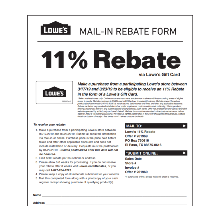 Lowes Printable Rebate Form LatestRebate